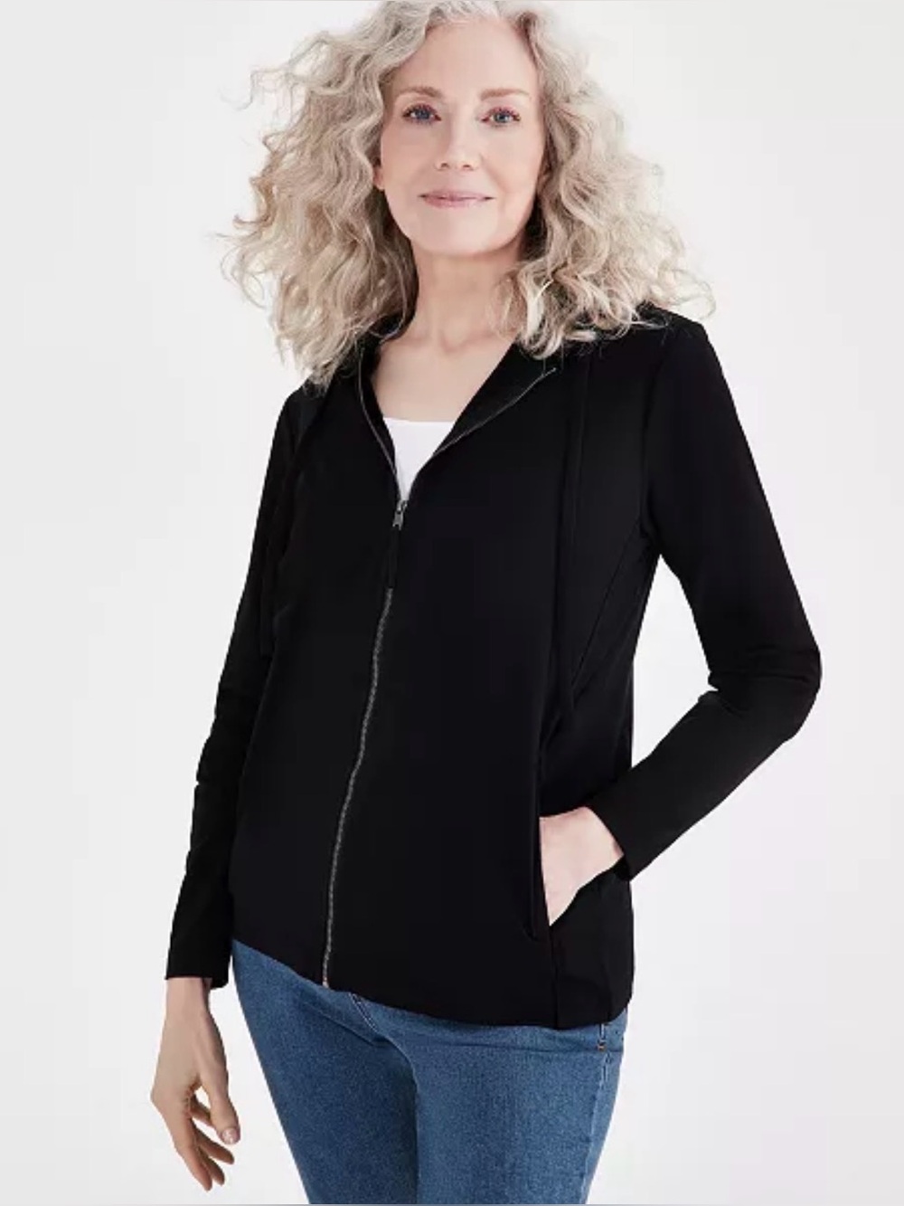 Style & Co Black Full Zip Long Sleeve Hoodie Sweatshirt Size 2X